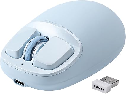 YUNZII C1 Wireless Tri-Mode Wireless Mouse 4800 DPI Optical (Blue)