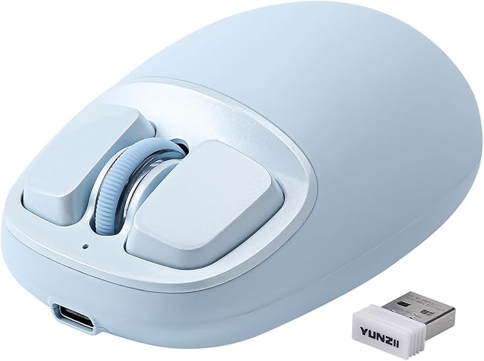 YUNZII C1 Wireless Tri-Mode Wireless Mouse 4800 DPI Optical (Blue)