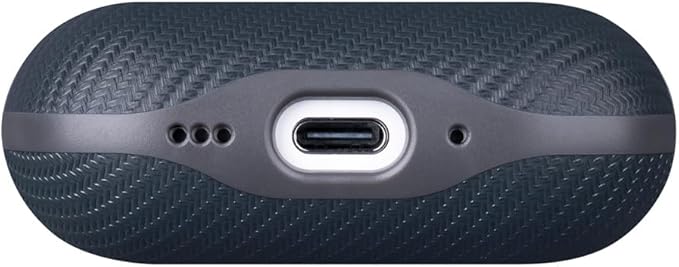 LOPIE Case for AirPods Pro 2nd Generation - Handmade AirPods Pro 2 Case Cover - Made of Vegan Leather - Carbon Fiber Style - Drop Protection Hard Shell Cover Compatible with Wireless Charging - Gray