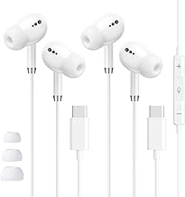 USB C Headphones for iPhone 17 16 15, 2 Pack Wired Earbuds C Type Earphones - Image 1