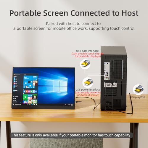 DisplayPort to USB-C Cable Data & Power for Portable Displays 9.8FT