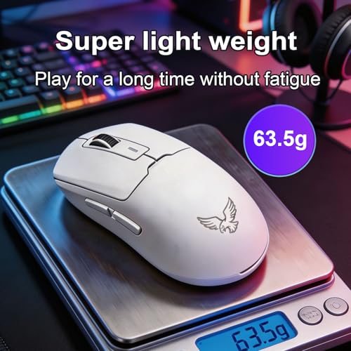 NEO V2 Bluetooth Gaming Mouse, Tri-Mode, 55g, 12000DPI RGB, White - Image 5