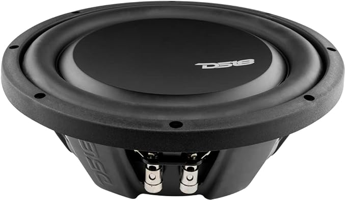 DS18 PSW10.4D 10" Shallow Mount Subwoofer 1000 Watts Max Power 500 Watts RMS Dual Voice Coil 4+4 OHMS Water Resistant - Best Sub for Tight Spaces in Car & Trucks - 1 Speaker