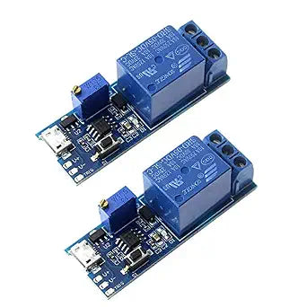 HiLetgo 2pcs DC 5V Trigger Time Delay Switch Relay Module Adjustable Time Delay Control Swtich Trigger Delay Conduction Relay Switch Module Wide Voltage Delay Relay DC 5V-30V Micro USB Power