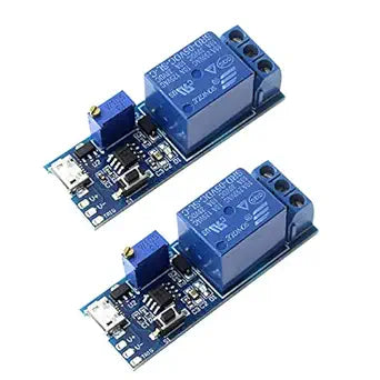 HiLetgo 2pcs DC 5V Trigger Time Delay Switch Relay Module Adjustable Time Delay Control Swtich Trigger Delay Conduction Relay Switch Module Wide Voltage Delay Relay DC 5V-30V Micro USB Power