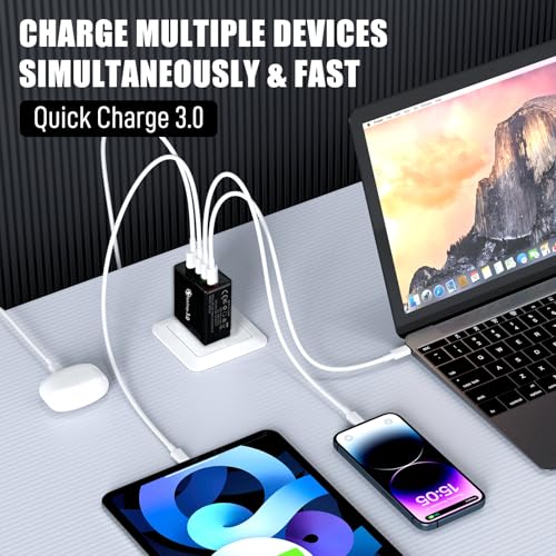 Magvolt Charger, 4-Port Chargers, with Intelligent Temperature Control and Multi Protection System, Travel Fast Charging, for All Phones (White+Black) - Image 5