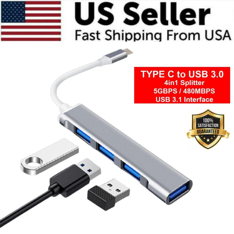 5-in-1 USB-C Hub for MacBook Pro & Air – 4K HDMI, USB 3.0, SD Card, 100W PD