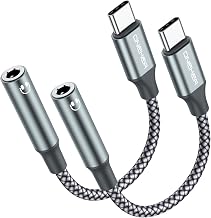 OneKer USB Type C to 3.5mm Headphone Jack Adapter, (2-Pack) USB C to Aux Female Audio Dongle Cable Cord Compatible with iPhone 17/16 Pro/15 Plus/15 Pro Max,iPad Pro,MacBook,Samsung Galaxy S26 S25 S24