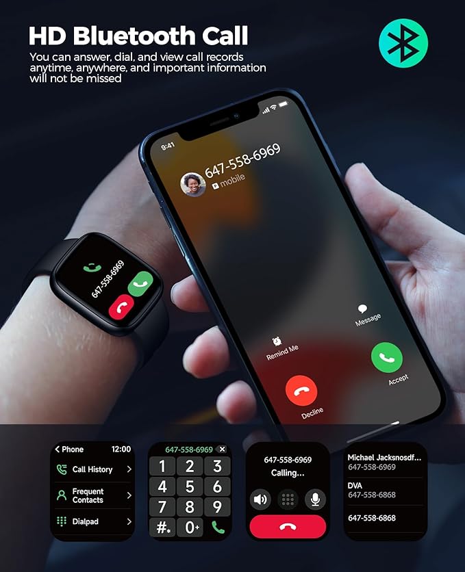 SOUYIE Smart Watches for Men with Bluetooth Calls, Alexa Built-in, 1.83" HD Customizable Screen, Heart Rate, SpO2 & Sleep Tracker, 100+ Sport Modes, Fitness Watch for Android & iPhone