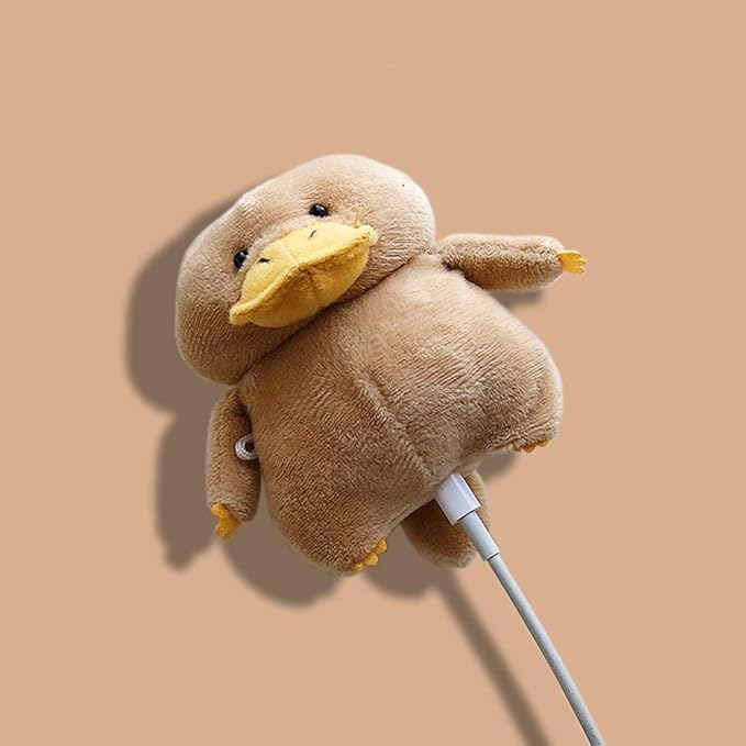 Yatchen Plush Case Compatible with AirPods Pro, Creative Cute 3D Cartoon Fur Duck Design Funny Cover with Keychain Protective Case for AirPods Pro Duck