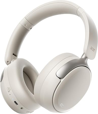 Acer OHR516 Noise Cancelling Headphones - Over Ear, 60H Battery, White