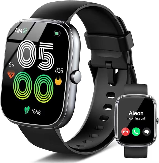 Smart Watch, 1.91" HD Smartwatch for Men Women (Answer/Make Call), 2025 Fitness Watch Heart Rate/Activity/Step/Sleep Monitor, IP68 Waterproof 110+ Sport Mode, Step Counter Black