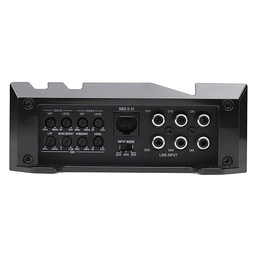 MB Quart Formula 900 Watt 1 Ohm Stable 5 Channel Full Range Class Q1 Car Audio Mobile Amplifier with Bass Remote, FA2-900.5, Black