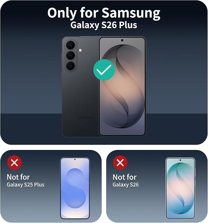 3+3+1-Pack, Privacy Screen Protector and Camera Lens Protector for Samsung Galaxy S26+/S26 Plus with Installation Alignment Aid, Anti-Spy Tempered Glass Film, Dark Private Black Protection, Anti-Scratch