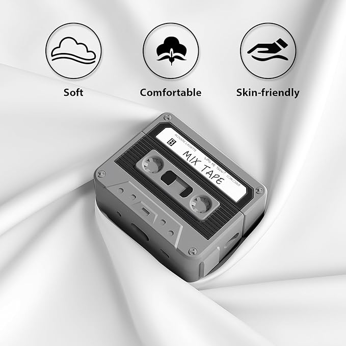 AirPods Pro 2 Case Cover, KOREDA Funny Cassette Tape Design Case for Airpods Pro 2nd Generation/1st Generation (2023/2022/2019), Cute Cartoon Fashion Silicone Protective Case for Women Men (Black)
