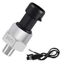 FUSCH 200 PSI Pressure Transducer Sensor with Connector Harness, 1/8"NPT Thread Stainless Steel Pressure Transmitter for Oil Fuel Water Air - Image 1
