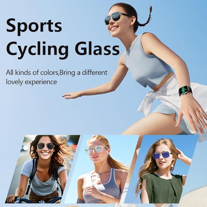 Bluetooth Audio Smart Sunglasses with Speakers, UV400 Protection Blue Light Blocking Glasses for Men Women