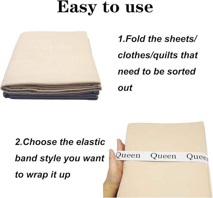 6 Pieces Bed Sheet Organizer Bands, Sheet Organizers and Storage Label Bands, Sheets Organizer for Closet, Sheet Label for Bedding, Sheet Keepers Linen Labels Bedding Bands (White, 6Pcs Full)
