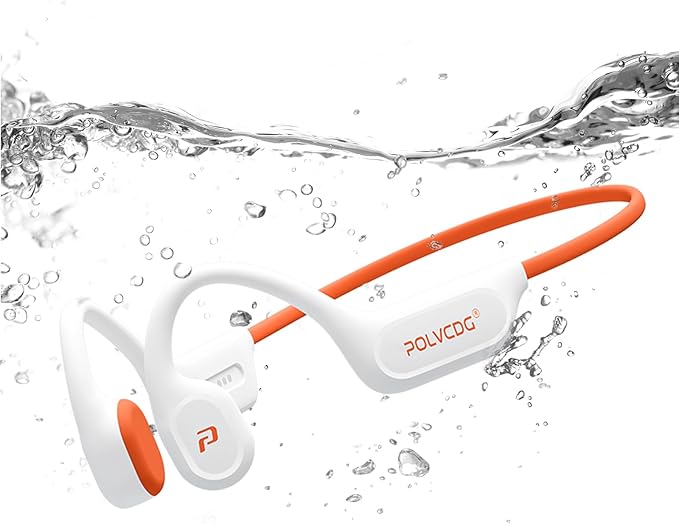 Swimming Headphones,IPX8 Waterproof Bone Conduction Headphones,32GB Memory Open Ear Headphones with Mic,Wireless Bluetooth Earphones Underwater Sport Earbuds for Running Workout Cycling