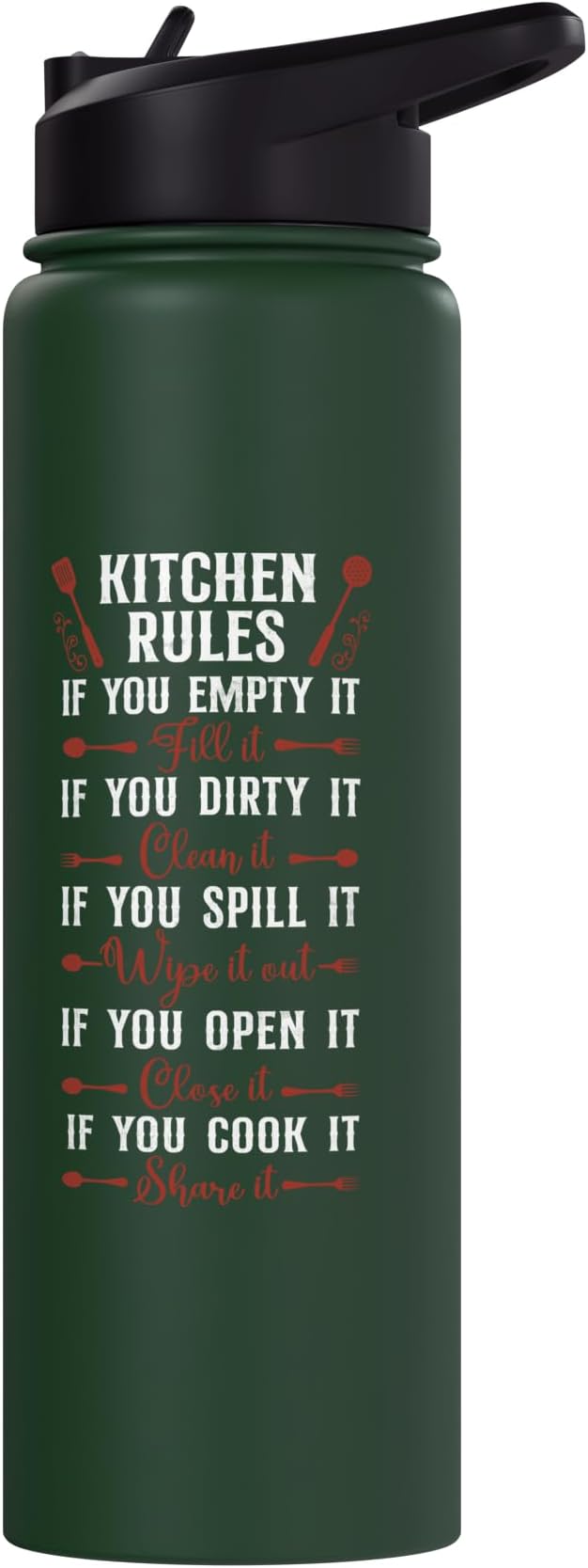 Cooking Cook Kitchen Chef Stainless Steel Insulated Water Bottle