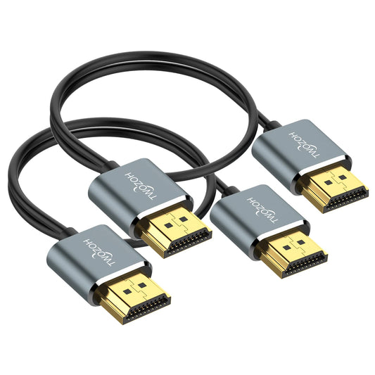 Twozoh Flexible & Slim HDMI Cable 10FT 2 Pack, Ultra Thin HDMI Cord Supports High Speed 4K@60Hz 18gbps 2160P/1080P