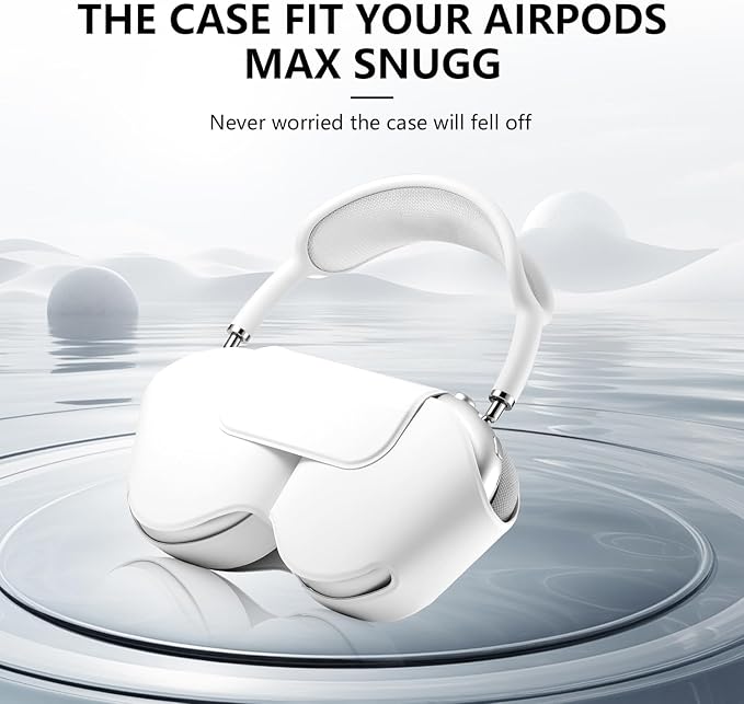 for Apple Airpods Max Case,Headphones Protective Case for AirPod Max Supports Sleep Mode, Anti-Scratch and Anti-Dust,Airpod Pro Max by PU Leather,White 2