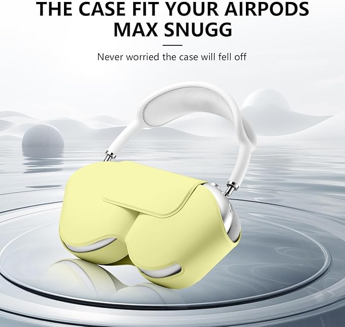 for Apple Airpods Max Case,Headphones Protective Case for AirPod Max Supports Sleep Mode, Anti-Scratch and Anti-Dust,Airpod Pro Max by PU Leather,Grass Yellow 2