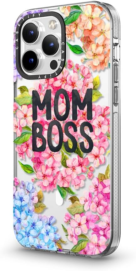 CASETiFY Clear iPhone 13 Pro Max Case [Not Yellowing / 6.6 ft. 3X Military Grade Drop Protection/Compatible with Magsafe] - MOM BOSS - Clear