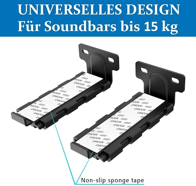 Soundbar Mount | Works with All Soundbar Including Samsung, Sony, Vizio, LG, & More | Depth Adjustable Sound Bar Mounts Under TV Bracket (Black: V02)