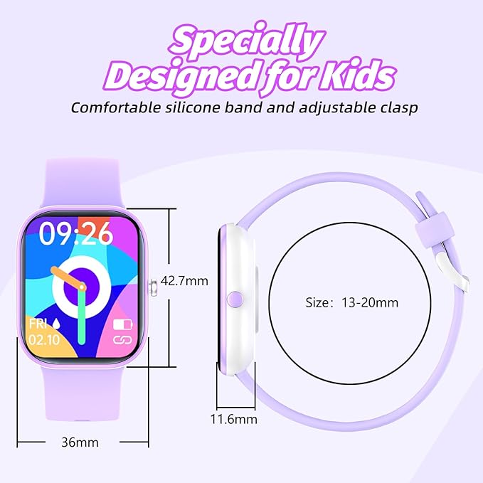 Fitness Tracker Watch for Kids, IP68 Waterproof Kids Smart Watch with 1.5" DIY Dials 19 Sport Modes, Pedometers, Heart Rate, Sleep Monitor, Great Gift for Boys Girls Teens 6-14
