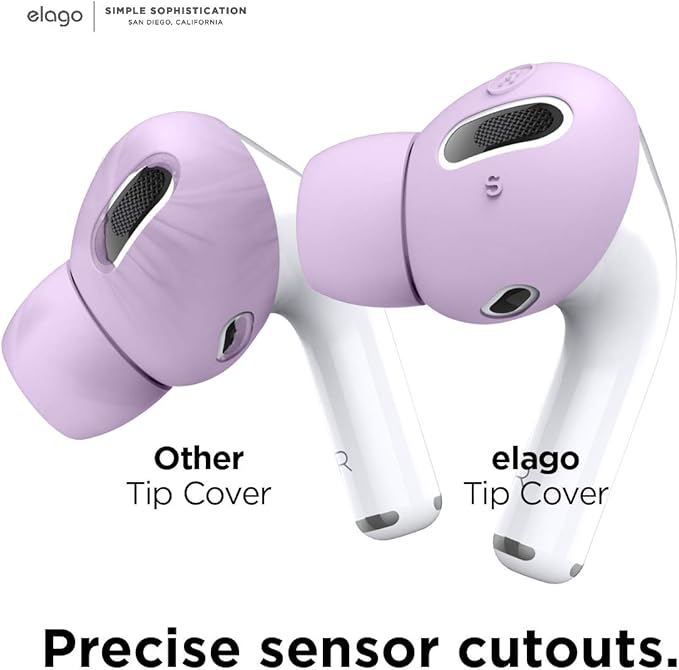 elago [6 Pairs] AirPods Pro Ear Tips with Integrated Earbuds Cover Designed for Apple AirPods Pro, Fit in The Case, Anti-Slip, [3 Sizes: Large + Medium + Small] [US Patent Registered] (Lavender)