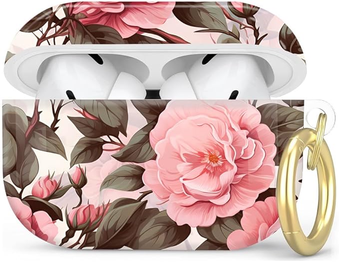 Compatible with AirPod Pro 2nd/1st Generation Case Cover with Key Chain,Full Protective Shockproof Wireless Headphone Case for Airpod Pro 2023/2022/2019(Pink Penoy)