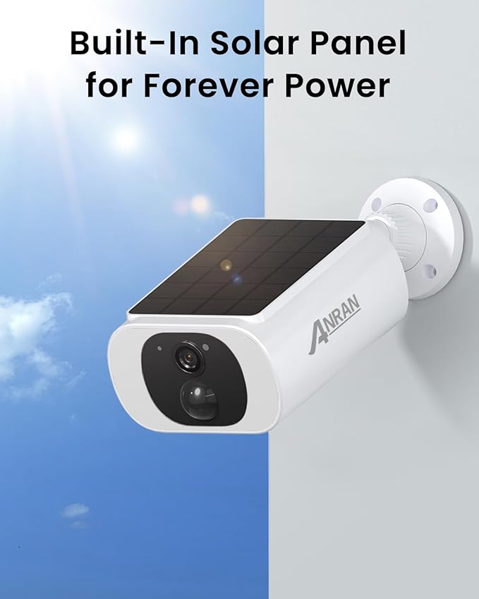 ANRAN 2K Solar Security Cameras Wireless Outdoor 4 Pack – Human Detection, Color Night Vision & Spotlight