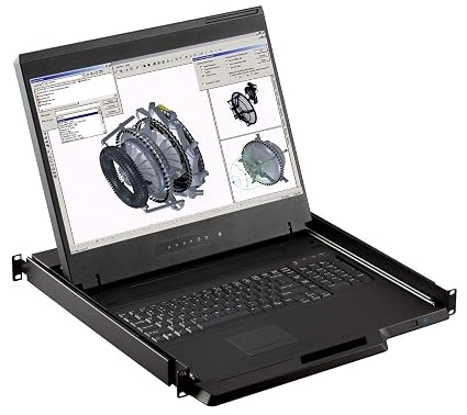 1U 19" Rackmount Monitor with 8 Port KVM Switch, 1440 X 900, 8 VGA/USB Cables Included, Part#RM-131-19W-801, 3 Year Warranty