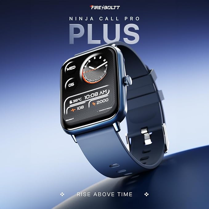Fire-Boltt Ninja Call Pro Plus 46.48mm (1.83 inch) Smart Watch with Bluetooth Calling, AI Voice Assistance, 100 Sports Modes IP67 Rating, 240 * 280 Pixel High Resolution (Navy Blue)