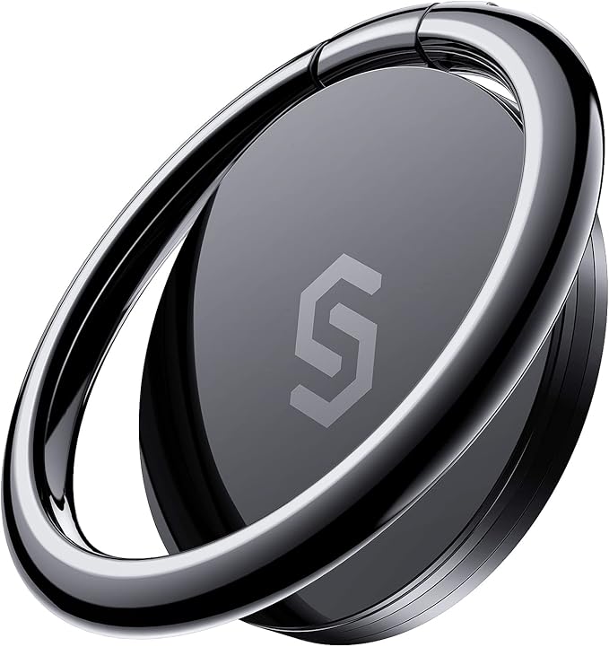 Syncwire Cell Phone Ring Holder Stand, 360 Degree Rotation Finger Ring Kickstand Polished Metal Phone Grip for Magnetic Car Mount