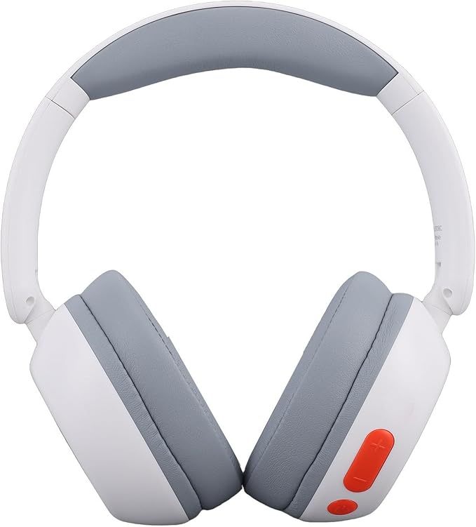 Kids Bluetooth Headphones, Wireless Headset with Volume Limit 85dB, 25H Playtime and LED Lights, Foldable Comfortable Design, Ideal for Children Teens Travel (White)