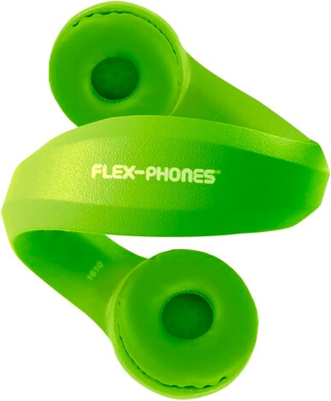 HamiltonBuhl Flex‑Phones Kids Foam Headphones 10‑Pack – Durable EVA Foam, Volume‑Limited 85 dB, Chew‑Resistant Dura‑Cord, Safe BPA‑Free Design for Classroom Use – Green