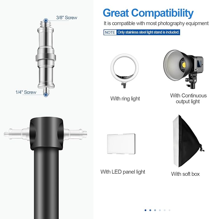 Wellmaking Wall Mount Triangle Boom Arm 53inch/135cm Length Adjustable Support 180° Flexible Rotation, Up to 4.26ft. With Tilt Adapter Light Stand with Standard 1/4 to 3/8 Metal Male Screw Photography