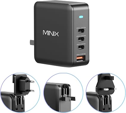MINIX 165W USB C Charger, 140W PD 3.1 GaN Fast Charging Station for MacBook