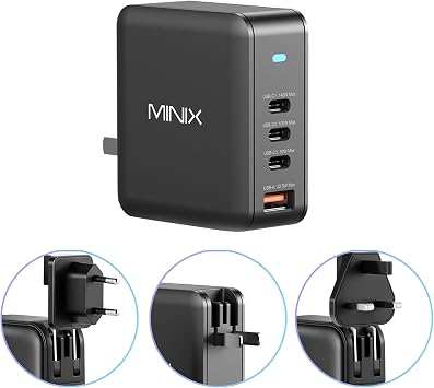 MINIX 165W USB C Charger, 140W PD 3.1 GaN Fast Charging Station for MacBook