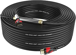 Postta HDMI Cable(75 Feet Red) HDMI 2.0V with Built-in Signal Booster-Support 4K,3D,1080P,Ethernet,Audio Return-1 Pack - Image 1