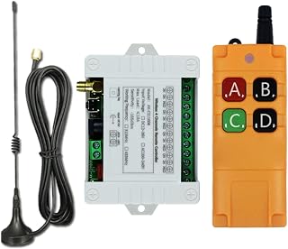 Remote Control Switch DC 12V 24V 36V 10A 4CH 433Mhz 600ft Long Range Wireless Relay Switch for Garage Door, Industrial Control, Household Control etc