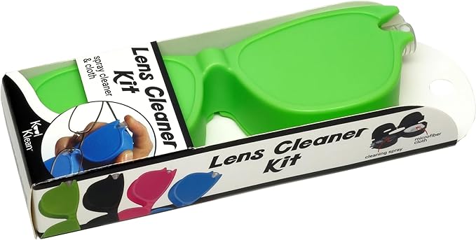 Calabria Kool Klean 2 Pack Eyeglasses Lens Cleaner Kit Green 15 ml Cleaning Spray, White Cleaning Cloth Eyewear Cleaning Kit