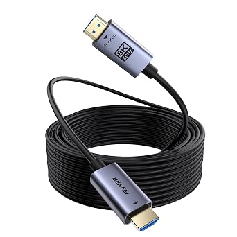 BENFEI 8K HDMI 2.1 Fiber Optic Cable 100 Feet - 8K@60Hz, 4K@240Hz, 48Gbps High Speed, in-Wall CL3 Rated, with eARC/Dynamic HDR/HDCP 2.3 - for PS5, Xbox, PC GPU, TV, Projector & Home Theater Systems - Image 2