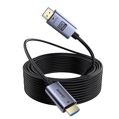 BENFEI 8K HDMI 2.1 Fiber Optic Cable 100 Feet - 8K@60Hz, 4K@240Hz, 48Gbps High Speed, in-Wall CL3 Rated, with eARC/Dynamic HDR/HDCP 2.3 - for PS5, Xbox, PC GPU, TV, Projector & Home Theater Systems - Image 3