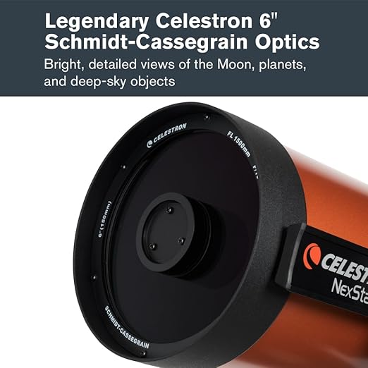 Celestron NexStar 6SE Computerized Telescope – 6-Inch Schmidt-Cassegrain Optical Tube – Fully Automated GoTo Mount with SkyAlign – Ideal for Beginners and Advanced Users – 40,000+ Object Database