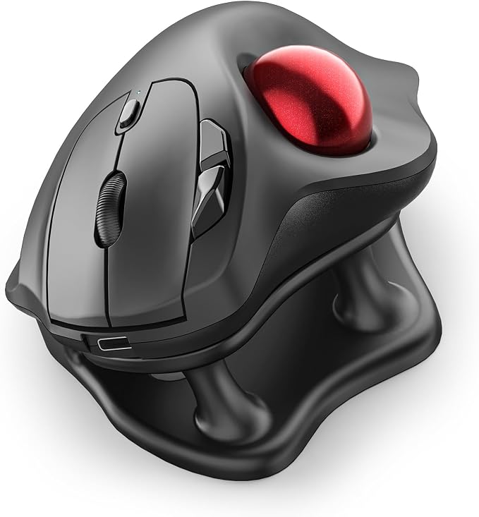 Nulea Wireless Trackball Mouse Ergonomic 21.7 Tilt Stand Thumb Control