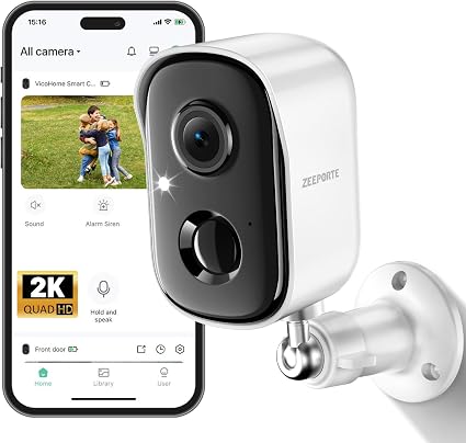 Security Cameras Wireless Outdoor, 2K Cameras for Home Security with Color Night Vision, SD/Cloud Storage,Longer Battery Life, Weatherproof, AI Motion Detection, Spotlight Siren Alarm