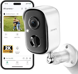 Security Cameras Wireless Outdoor, 2K Cameras for Home Security with Color Night Vision, SD/Cloud Storage,Longer Battery Life, Weatherproof, AI Motion Detection, Spotlight Siren Alarm